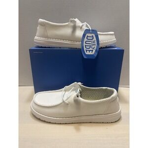 NEW Hey Dude Women's Size 11 Wendy Stretch Sox White Slip On Loafers NWT No Lid